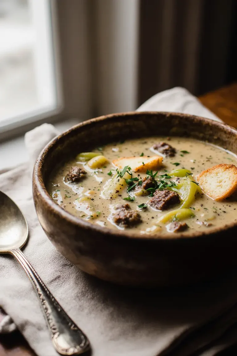 Lauch Suppe Hackfleisch